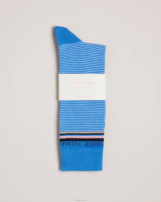 Ted Baker Hommes 60VD1862 accessoires chaussettes fines à rayures bleu