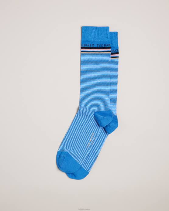 Ted Baker Hommes 60VD1862 accessoires chaussettes fines à rayures bleu