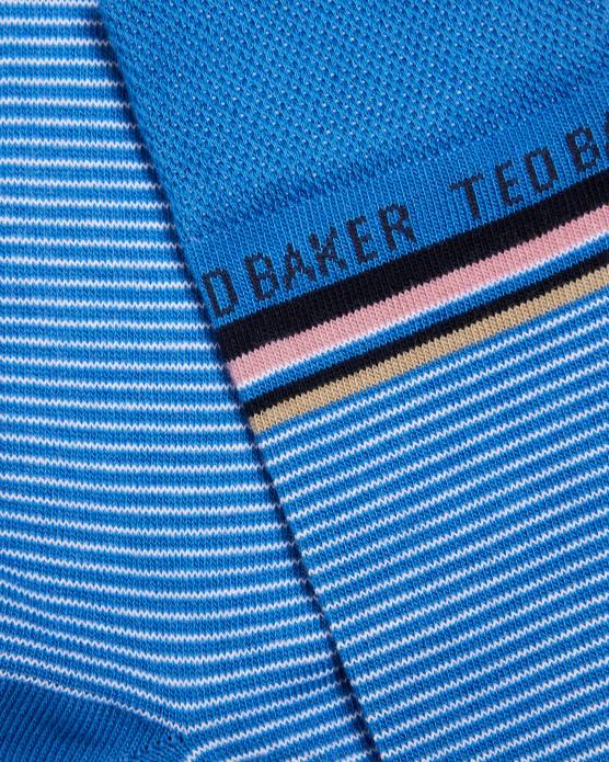 Ted Baker Hommes 60VD1862 accessoires chaussettes fines à rayures bleu