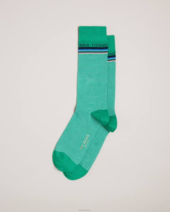 Ted Baker Hommes 60VD1865 accessoires chaussettes fines à rayures vert