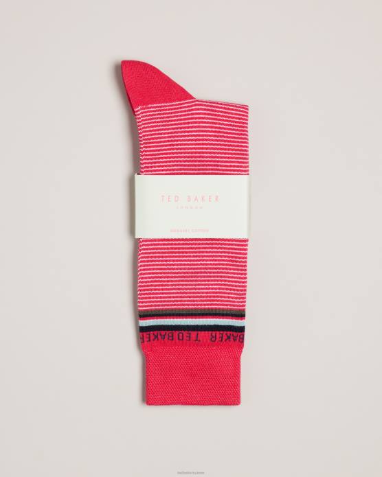 Ted Baker Hommes 60VD1994 accessoires chaussettes fines à rayures rose