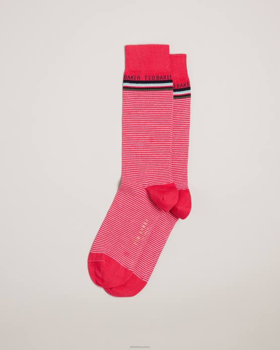 Ted Baker Hommes 60VD1994 accessoires chaussettes fines à rayures rose