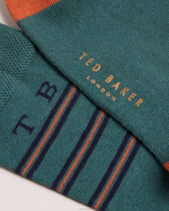 Ted Baker Hommes 60VD2004 accessoires chaussettes à rayures teebees vert