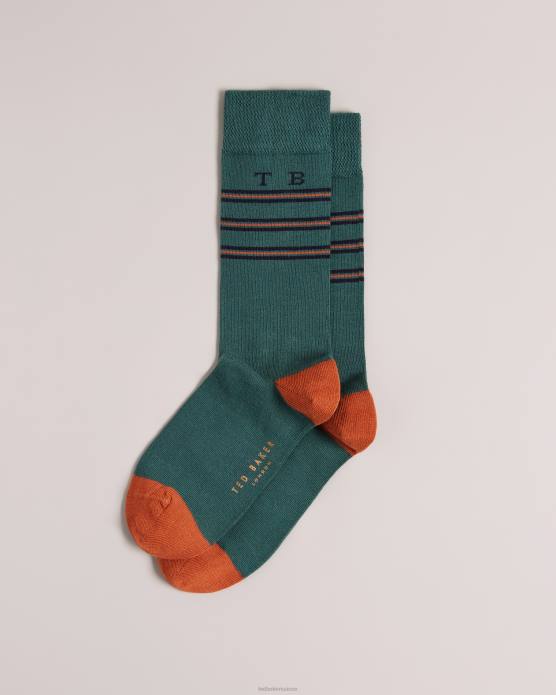 Ted Baker Hommes 60VD2004 accessoires chaussettes à rayures teebees vert