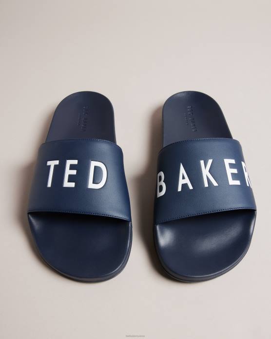 Ted Baker Hommes 60VD1828 chaussures sliders à logo Auly marine