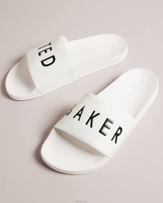 Ted Baker Hommes 60VD1892 chaussures sliders à logo Auly blanc