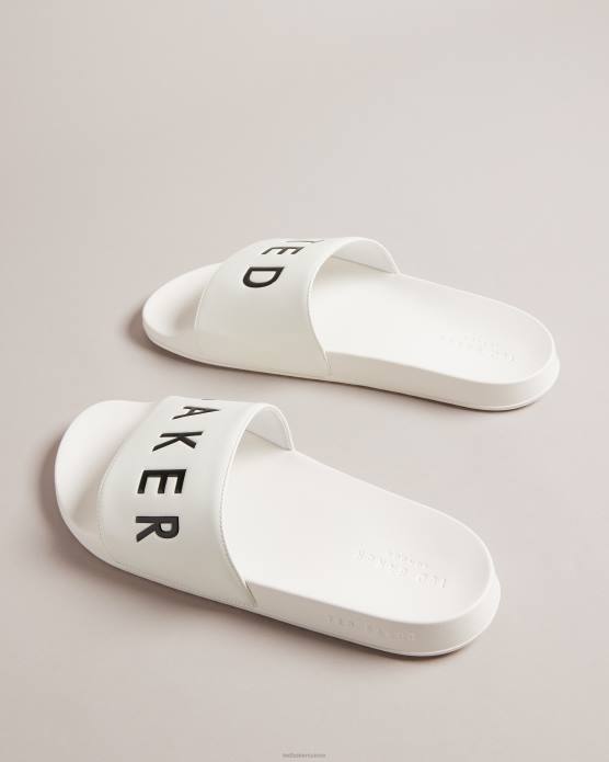 Ted Baker Hommes 60VD1892 chaussures sliders à logo Auly blanc