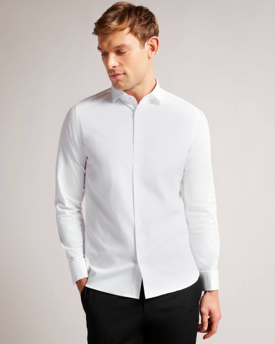 Ted Baker Hommes 60VD1231 vêtements chemise à manches longues blanc